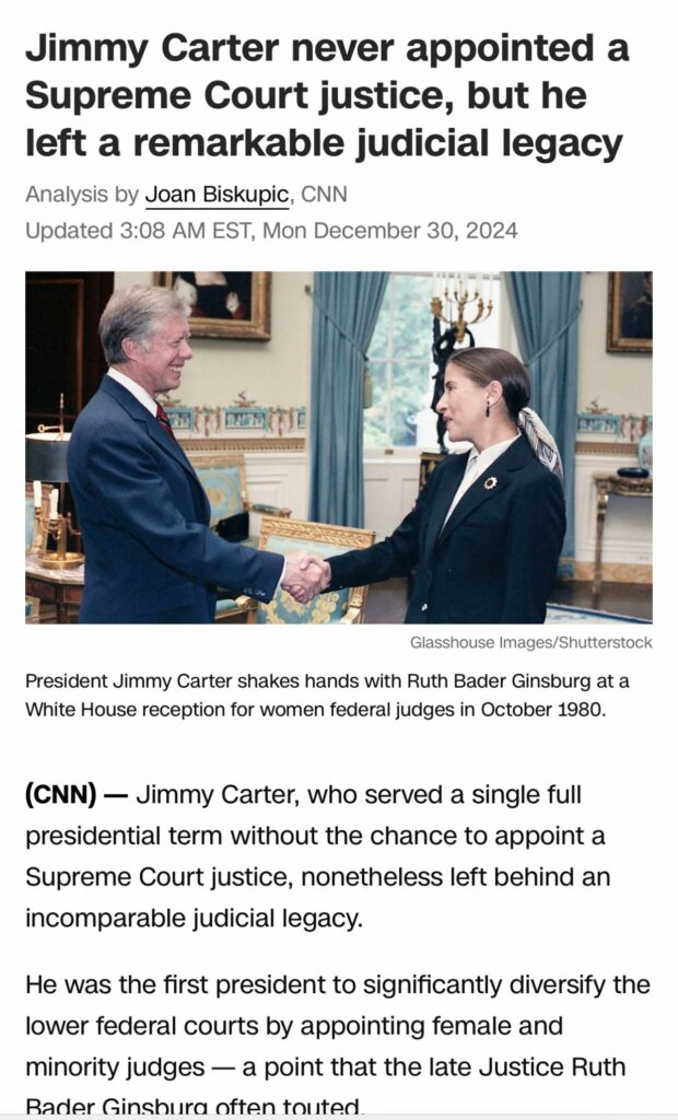 President Carter with Ruth Bader Ginsberg