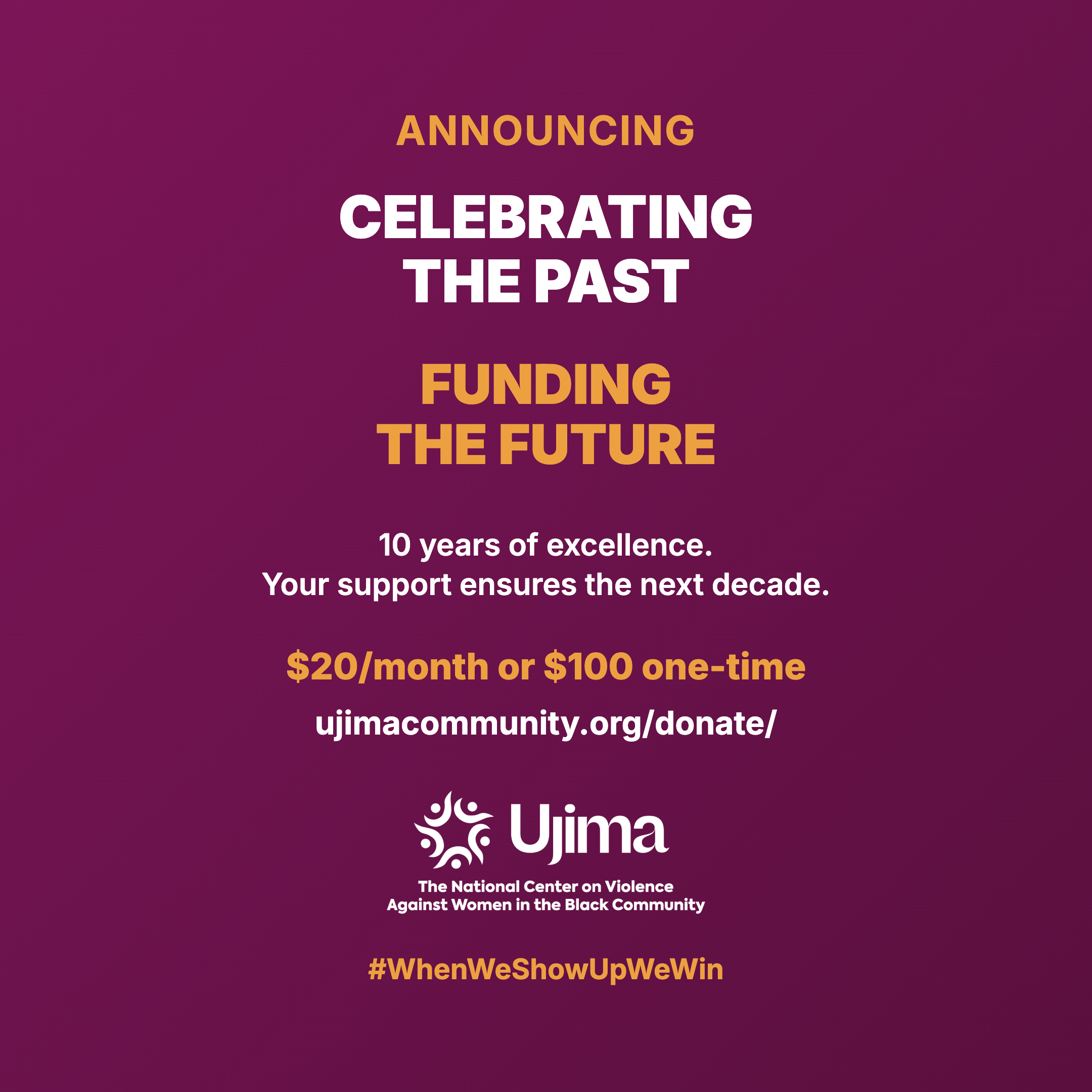 Ujima, The National Center on Violence Against Women in the Black Community Celebrates 10 Years, Launches Campaign